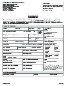 State of California—Health and Human Services Agency  Local ID Number ___________________________ California Department of Public Health Center for Infectious Diseases