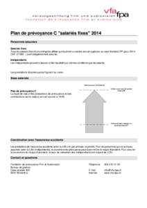 Plan de prévoyance C 