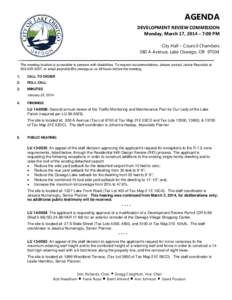 AGENDA DEVELOPMENT REVIEW COMMISSION Monday, March 17, 2014 – 7:00 PM City Hall – Council Chambers 380 A Avenue, Lake Oswego, OR[removed]The meeting location is accessible to persons with disabilities. To request accom