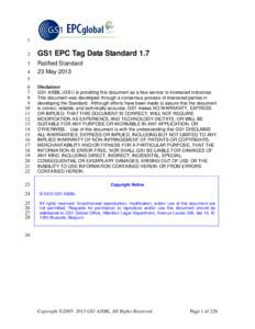 1 2 GS1 EPC Tag Data Standard[removed]