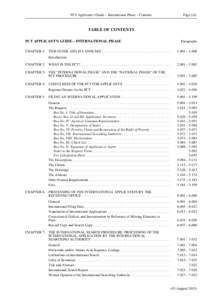 PCT Applicant’s Guide – International Phase – Contents  Page (iii) TABLE OF CONTENTS PCT APPLICANT’S GUIDE—INTERNATIONAL PHASE