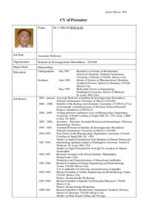 Japan-Mexico WS  CV of Presenter Name:  Dr. CARLOS ROSALES