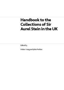 Handbook to the Collections of Sir Aurel Stein in the UK