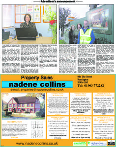 Advertiser’s announcement  I am proud to announce the opening of Nadene Collins Property Sales... Nadene has worked in agency