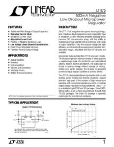 LT1175 500mA Negative Low Dropout Micropower Regulator DESCRIPTION