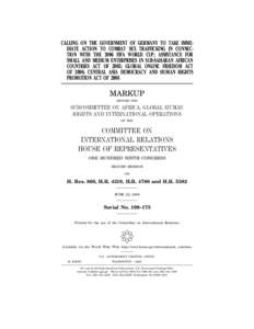 CALLING ON THE GOVERNMENT OF GERMANY TO TAKE IMMEDIATE ACTION TO COMBAT SEX TRAFFICKING IN CONNECTION WITH THE 2006 FIFA WORLD CUP; ASSISTANCE FOR SMALL AND MEDIUM ENTERPRISES IN SUB-SAHARAN AFRICAN COUNTRIES ACT OF 2005