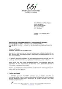 Conseil d’Etat de la République et canton de Genève Rue de l’Hôtel de Ville 2 Case postaleGenève 3