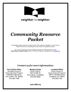 North Central Association of Colleges and Schools / Matthew Shepard / Poudre Valley Hospital / Fort Collins /  Colorado / Larimer County /  Colorado / Transfort / Poudre School District / Loveland /  Colorado / Front Range Community College / Colorado counties / Geography of Colorado / Colorado