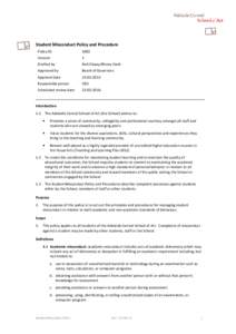 Student Misconduct Policy and Procedure Policy ID S002  Version