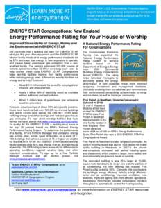 Energy Performance Rating for Your House of Worship