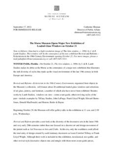 September 17, 2014 FOR IMMEDIATE RELEASE Catherine Hinman Director of Public Affairs [removed]