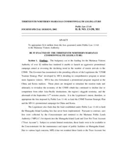 Saipan / Appropriation bill / Appropriation / Fee / Political geography / Government / Micronesia / Northern Mariana Islands / Geography of Oceania