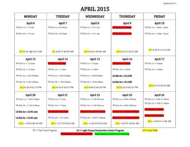 Yaquina Tidepool Schedule