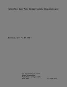 Yakima River Basin Water Storage Feasibility Study, Washington Appraisal of Rhlr