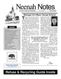 The City of Neenah Newsletter Winter[removed]Neenah Notes The City of Neenah Newsletter  VOL. 9 NO. 1