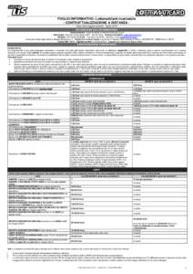 FOGLIO INFORMATIVO: LottomatiCard ricaricabile - CONTRATTUALIZZAZIONE A DISTANZA Data ultimo aggiornamento: Aprile 2015 INFORMAZIONI SULL’INTERMEDIARIO Denominazione: CartaLIS Istituto di Moneta Elettronica S.p.A. Sede