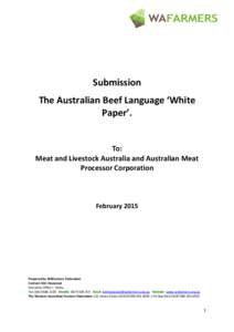 Submission The Australian Beef Language ‘White Paper’. To: Meat and Livestock Australia and Australian Meat