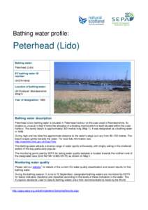 Bathing water profile:  Peterhead (Lido) Bathing water: Peterhead (Lido) EC bathing water ID