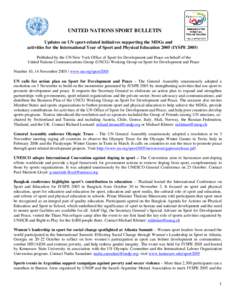 Microsoft Word - UNITED NATIONS SPORT BULLETIN #10 dRAFT - 11 Nov 05.doc