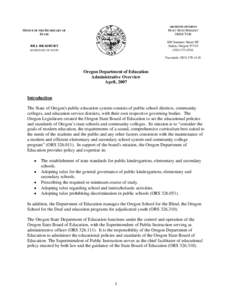 Department of Education Administrative Overview