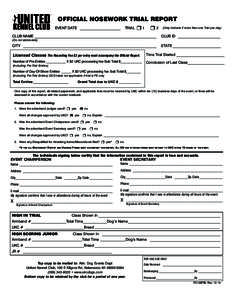 OFFICIAL NOSEWORK TRIAL REPORT EVENT DATE ______________________ TRIAL  1