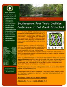 Points of Interest Go directly to the page by clicking on the title. Southeastern Foot Trails  V O L U M E