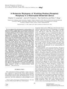 Molecular Phylogenetics and Evolution Vol. 17, No. 3, December, pp. 367–378, 2000 doi:[removed]mpev[removed], available online at http://www.idealibrary.com on