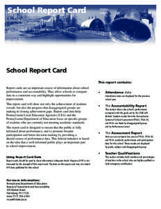 School Report Card  District SALISBURY TOWNSHIP SD