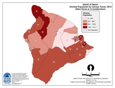 Island of Hawaii Chinese Population by Census Tracts: 2010 (Race Alone or in Combination) CT[removed]%