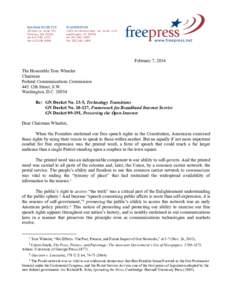 Free Press_Feb 7 2014_FCC Letter