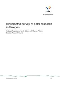 Bibliometric survey of polar research in Sweden