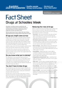 Alcohol and drug information Fact Sheet  NOVEMBER 2013