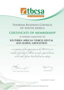 SOUTHERN AFRICAN VEHICLE, RENTAL AND LEASING ASSOCIATION 