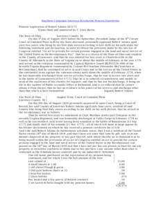 Southern Campaign American Revolution Pension Statements Pension Application of Robert Adams S45175 Transcribed and annotated by C. Leon Harris The State of Ohio Lawrence County SS. On this 3 d day of August 1819 before 