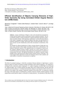 Efficient Identification of Objects Carrying Elements of High-Order Symmetry By Using Correlated Orbital Angular Momentum �M�tates
               Efficient Identification of Objects Carrying Elements of High-Order Symmet