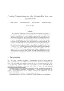 Counting Triangulations and other Crossing-Free Structures Approximately Victor Alvarez∗ Karl Bringmann†