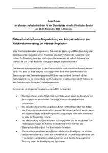Sitzung des Düsseldorfer Kreises am[removed]November[removed]in Stralsund  Beschluss der obersten Aufsichtsbehörden für den Datenschutz im nicht-öffentlichen Bereich am[removed]November 2009 in Stralsund