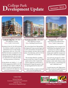 College Park  Development Update January 2015