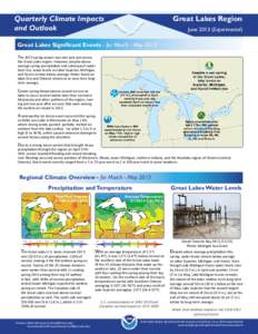 Great Lakes Region  Quarterly Climate Impacts and Outlook  June[removed]Experimental)