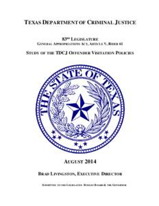 Report on the TDCJ Offender Visitation Policies