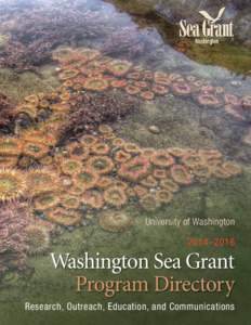 University of Washington 2014–2016 Program Directory Research, Outreach, Education, and Communications