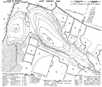 Little Cedar Lake – Washington County, Wisconsin DNR Lake Map, May 1969, Not for Navigation