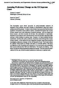 Journal of Law, Economics, and Organization Advance Access published May 11, 2007 JLEO 1  Assessing Preference Change on the US Supreme