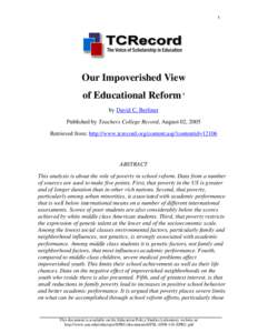 107th United States Congress / No Child Left Behind Act / Standards-based education / Education in the United States / Education reform / Achievement gap in the United States / State school / Eastern Pennsylvania Rugby Union / Education / Education policy / Socioeconomics