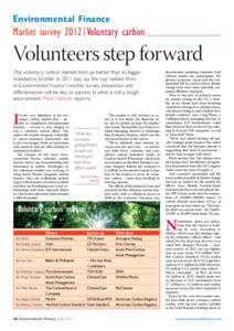 Environmental Finance Market survey 2012|Voluntary carbon  Volunteers step forward