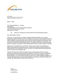 [removed]PFOA Stewardship Program; Company Response Letter