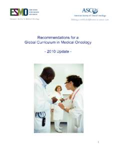 ESMO-ASCO Revised Recommendations for a Global Curriculum in Medical Oncology§
