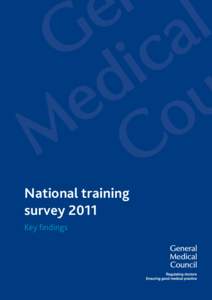 National training survey 2011 Key findings National training survey 2011