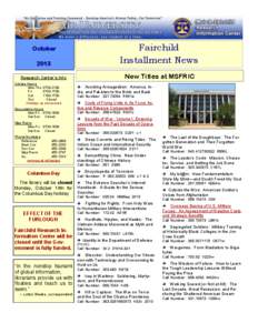2013  Fairchild Installment News  Research Center’s Info