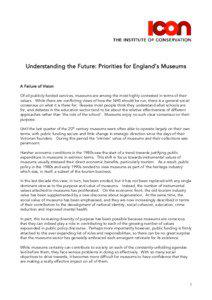 Understanding the Future: Priorities for England’s Museums  A Failure of Vision